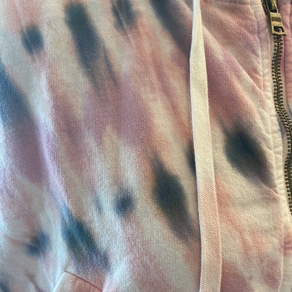 Young Fabulous & Broke Cropped Pink Tie Dye Hooded Sweatshirt - Picture 7 of 13